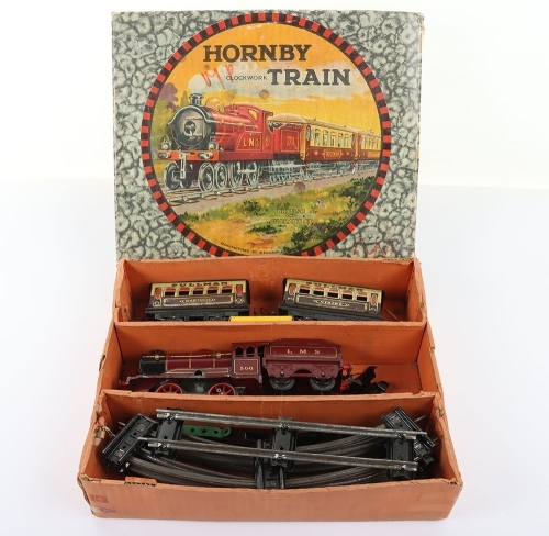 Hornby 0 Gauge Clockwork Pre-War No 2 Passenger Train Se