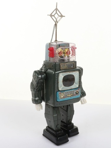 Boxed Alps battery operated Tinplate Television Spaceman, Japanese 1960s