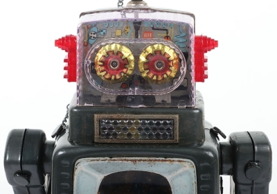 Boxed Alps battery operated Tinplate Television Spaceman, Japanese 1960s - 3