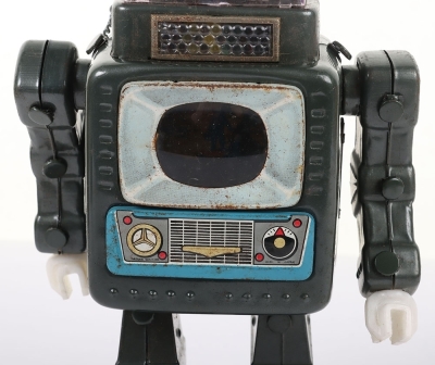 Boxed Alps battery operated Tinplate Television Spaceman, Japanese 1960s - 4