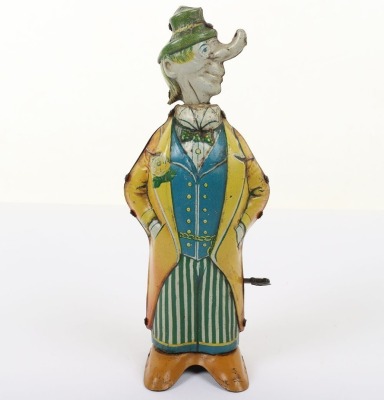 Scarce Fischer (Germany) Tinplate Clown, with long nose