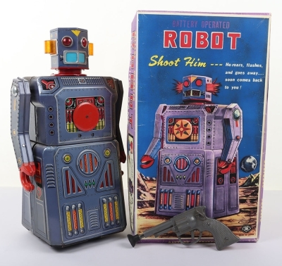 Rare Japanese 1950s Masudaya Battery Operated Gang of 5 Target Robot - 10
