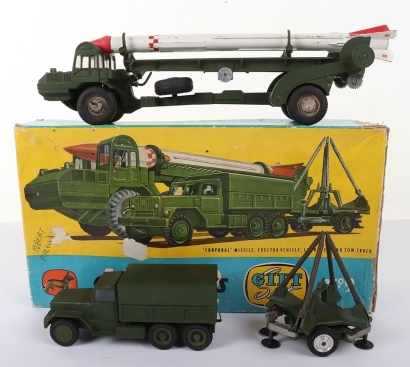Vintage Corgi Major Toys Gift Set No 9 Corporal Missile Erector Vehicle, Launcher and International 6x6 Army Truck