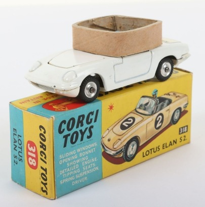 Corgi Toys 318 Lotus Elan S2 white body, &lsquo;I&rsquo;ve got a tiger in my tank&rsquo;