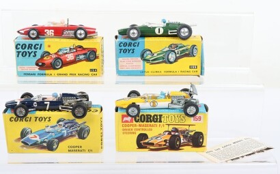 Four Boxed Vintage Corgi Toys Formula 1 Racing Cars