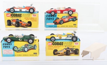 Four Boxed Vintage Corgi Toys Racing Cars