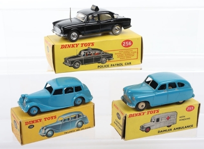 Three Vintage Boxed Dinky Toys Cars