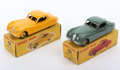 Two Vintage Dinky Toys 157 Jaguar XK120 Coupes,