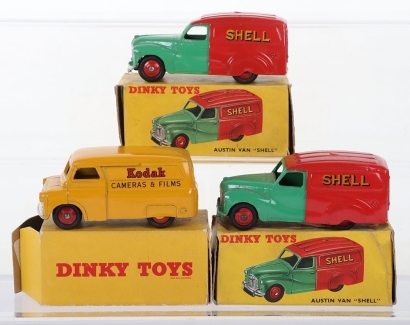 Three Vintage Boxed Dinky Toys Vans,