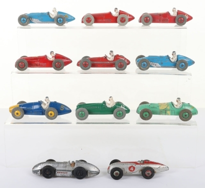 Eleven Unboxed Vintage Dinky Toys Racing Cars