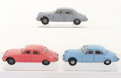 Three Unboxed 114 Jaguar 3.4 Mark 1 Saloons Tri-ang Spot-On Models,