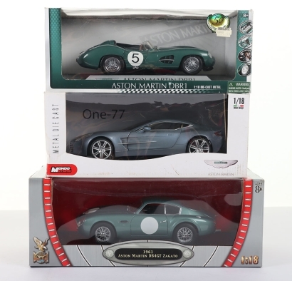 Three Boxed Aston Martin 1:18 Scale Models