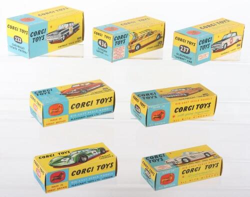 Seven Original Corgi Toys Empty Boxes