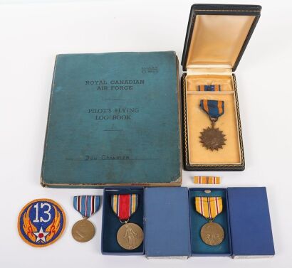 WW2 Royal Canadian Air Force Log Book, USAAF P-38/F5B Pilot, 17th Photo Reconnaissance Squadron