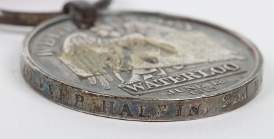 Regimentally Important Waterloo Medal to a Surgeon in the 44th (East Essex) Regiment of Foot accompanied by his pocket diary for the year 1815 - 5