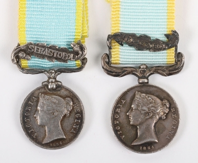 Miniature medals - 2 miniature medals for the 1854 Crimean War.