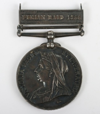Victorian 1866 Fenian Raid Canada General Service Medal to the Royal Fusiliers