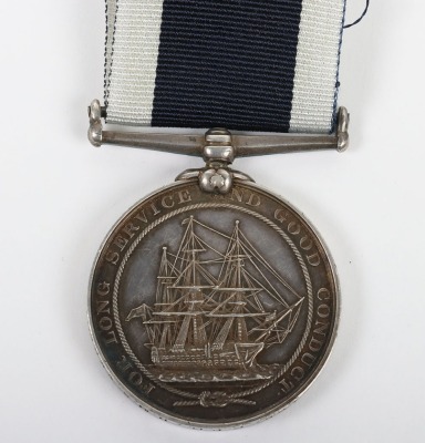 Interesting Naval Long Service and Good Conduct Medal to a recipient who having gained the medal was promoted to Boatswain and was later tried by Court Martial on several occasions and eventually dismissed from his ship. - 2