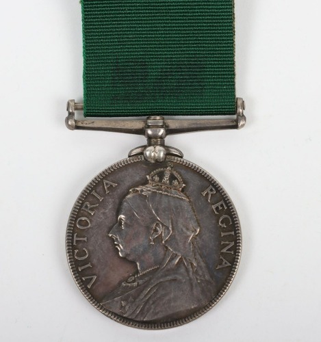 Victorian Volunteer Long Service medal to 4th Volunteer Battalion Hampshire Regiment. Engraved to 1649 Cpl H.S.S. Meager, 4th Volunteer Battalion, Hampshire Regiment