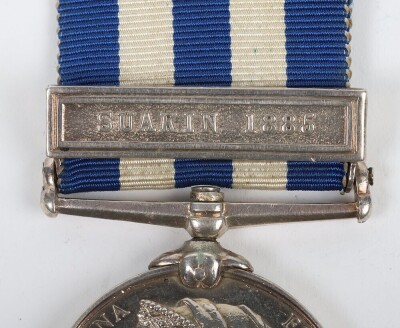 Egypt medal 1882-89, to the 3rd Battalion Grenadier Guards with Suakin 1885 clasp. Renamed to 8866 Pte Frederick Brett, 3rd Battalion Grenadier Guards - 2
