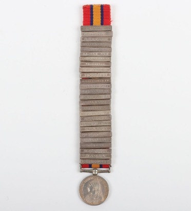Miniature Medal &ndash; An interesting miniature Queen&rsquo;s South Africa Medal with a complete set of 26 clasps