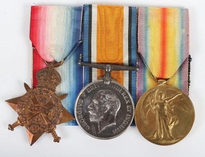 Great War 1914 Star trio of medals with Memorial Plaque to a member of the Northumberland Fusiliers who was killed in action on 31st December 1914. - 2