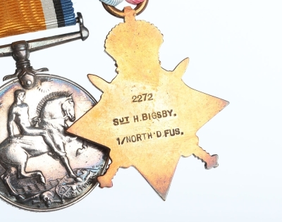 Great War 1914 Star trio of medals with Memorial Plaque to a member of the Northumberland Fusiliers who was killed in action on 31st December 1914. - 4