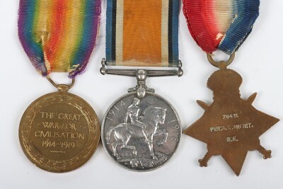 First World War British Medal Trio comprising of 1914-15 Star, British War Medal and British Victory medal. Impressed to 78431 Pnr. A.C. Wright, Royal Engineers Also served with the service number 1223 - 4