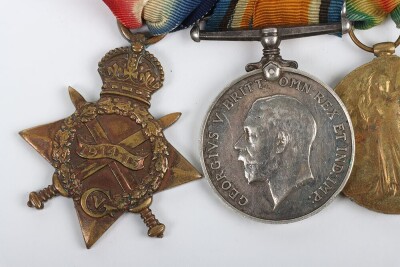 First World War British naval medal group of Four, comprising of 1914-15 star, British War Medal, British Victory medal and GRV Naval Long Service Good Conduct medal (impressed H.M.S. Emperor of India) with fixed suspension. Impressed to K-15652 Stoker 1s - 2