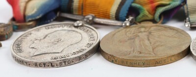 First World War British naval medal group of Four, comprising of 1914-15 star, British War Medal, British Victory medal and GRV Naval Long Service Good Conduct medal (impressed H.M.S. Emperor of India) with fixed suspension. Impressed to K-15652 Stoker 1s - 7