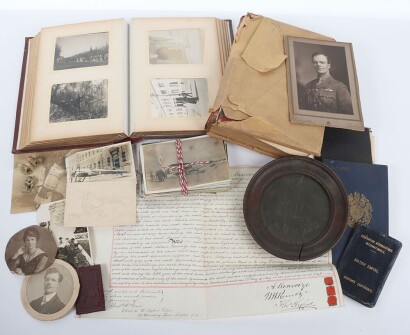 A Great War Memorial Plaque and Archive Paperwork to 2nd Lieutenant John George Barron, Royal Flying Corps & Pioneering Aviator.