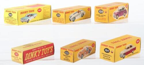 Six Original Empty Dinky Toys Car Boxes