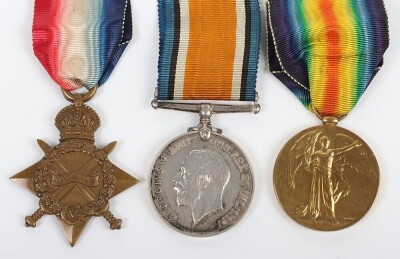 First World War British Medal trio comprising of 1914-15 Star, British War Medal and British Victory Medal impressed to 33255 Dvr. Robert M. Moore, Royal Engineers (3)