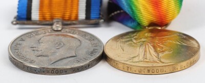 First World War Medal Pair to MM recipient. Comprising of British War medal and British Victory medal impressed to 22976 Pte. John Wood,2nd Battalion, Royal Scots Fusiliers. Who was awarded the Military medal for Gallantry.Wounded 8th September 1917Lond - 4