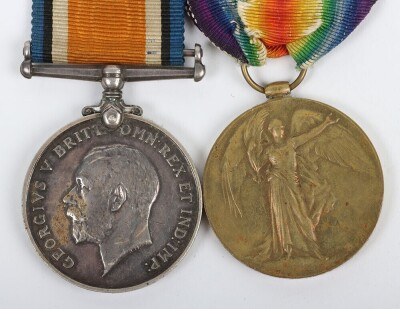 First World War British medal pair comprising of British War Medal and British victory medal impressed to 201634 Pte. George Henry Stubbs, 4th Battalion, Hampshire Regiment - 2
