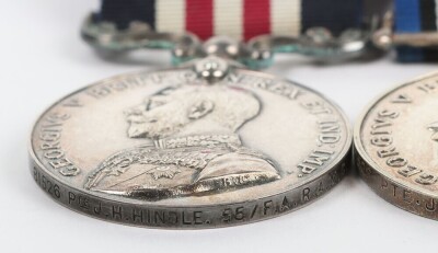 First World War British Military Medal Gallantry medal group of three medals to the Royal Army Medical Corps, comprising of GRV Military Medal, British War Medal and British Victory Medal. Impressed to 81526 Pte J H Hindle, 55 Field Ambulance, Royal Army - 4