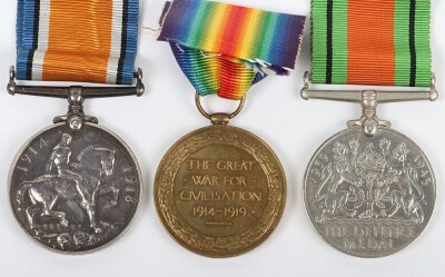 First and Second World War British Medal trio to the Royal Hampshire Regiment. Comprising of British War Medal, British Victory Medal and Second World War Defence Medal. Impressed to 202337 Pte. William James Godsell, The Royal Hampshire Regiment. (3)Gods - 2