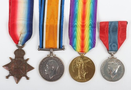 First World War British POW Imperial Service medal group of Four to the 8th (City of London)( Post Office Rifles Battalion) London Regiment. Comprising of GRVI Imperial Service Medal, 1914-15 Star, British War Medal and British Victory Medal, impressed to