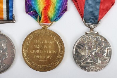 First World War British POW Imperial Service medal group of Four to the 8th (City of London)( Post Office Rifles Battalion) London Regiment. Comprising of GRVI Imperial Service Medal, 1914-15 Star, British War Medal and British Victory Medal, impressed to - 6