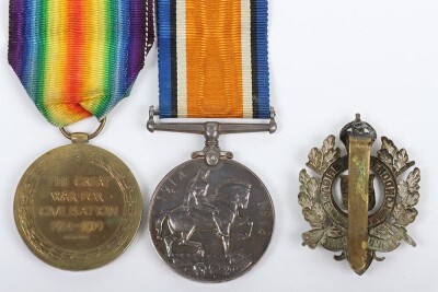 First World War British Medal Pair to 19th Battalion London Regiment comprising of British War medal and British Victory Medal impressed to 4966 Pte Charles Alexander Higgs 19th Battalion (St. Pancras) London Regiment. Together with London Rifle Brigade c - 4
