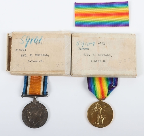 Great War pair of medals to the 3rd Battalion Lonon Regiment.