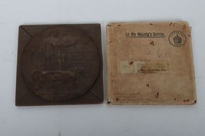 Great War Family Grouping, Including Memorial Plaque and Pair to 221198 Gunner Hopkins, Royal Field Artillery, Died of Wounds, 1918. - 4