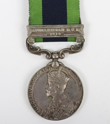 GRV Indian General Service medal to 1/5th Battalion Hampshire Regiment with Afghanistan North West Frontier 1919 clasp impressed to 241404 Acting Corporal Albert Frederick Adams, 1/5th Hampshire Regiment. Adams also served with the Service number 3094