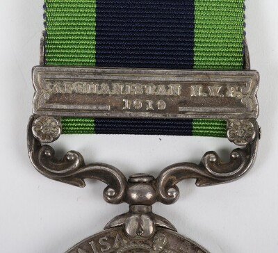 GRV Indian General Service medal to 1/5th Battalion Hampshire Regiment with Afghanistan North West Frontier 1919 clasp impressed to 241404 Acting Corporal Albert Frederick Adams, 1/5th Hampshire Regiment. Adams also served with the Service number 3094 - 2