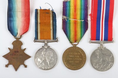 First and Second World War British Medal Group of Four to the 1/8th Battalion (City of London) (Post office Rifles) London Regiment. Comprising of 1914-15 Star, British War Medal, Victory Medal and 1939-45 War medal. Impressed to 1315 Acting Corporal Regi - 4