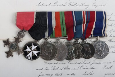 The impressive Second World War MBE, with later Kings Police Medal, Police long service group of 8 to the Assistant Chief Constable of the Norfolk Constabulary. - 3