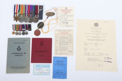 WW2 and Post War Medal Group and Substantial Log Book Set of Master Navigator R T Dyer,