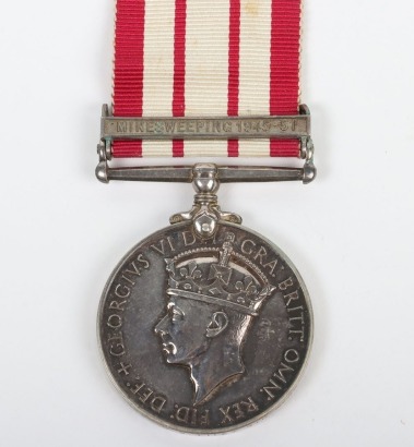 GRVI Naval General service medal with Minesweeping 1945-51 clasp. Impressed to P/KX 527355 G.S. Tiley, Stoker Mechanic, Royal Navy