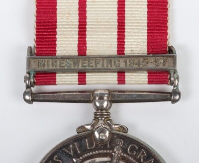 GRVI Naval General service medal with Minesweeping 1945-51 clasp. Impressed to P/KX 527355 G.S. Tiley, Stoker Mechanic, Royal Navy - 2