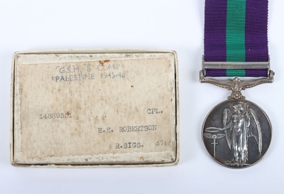 Post War Palestine campaign medal to the Royal Corps of Signals. - 4